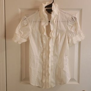 Venus Ruffle Collar White Button Dwn Top 4